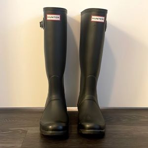 Hunter boot tall, black, US 6